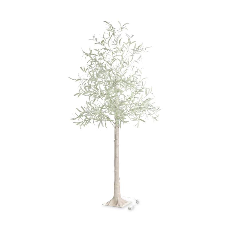 Indoor/ Outdoor Faux Lighted Olive Tree, 7' - White